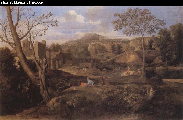 Nicolas Poussin Landscape with Three Men