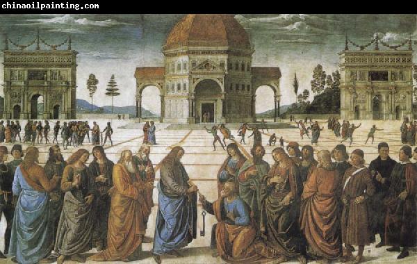 PERUGINO, Pietro Christ giving the Keys to St Peter