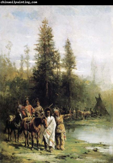 Paul Frenzeny Indians by a Riverbank