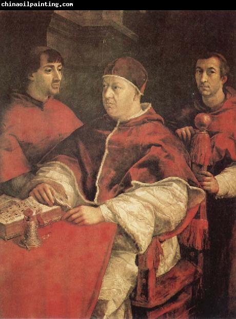 Raphael Pope Leo X with Cardinals Giulio de'Medici and Luigi de'Rossi