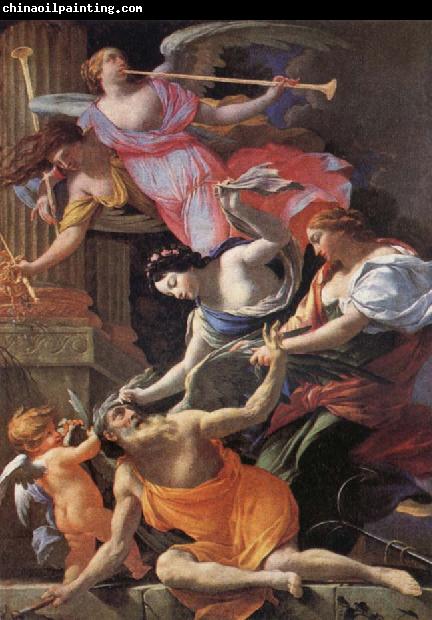 Simon  Vouet Saturn,conquered byu Amor,Venus and Hope