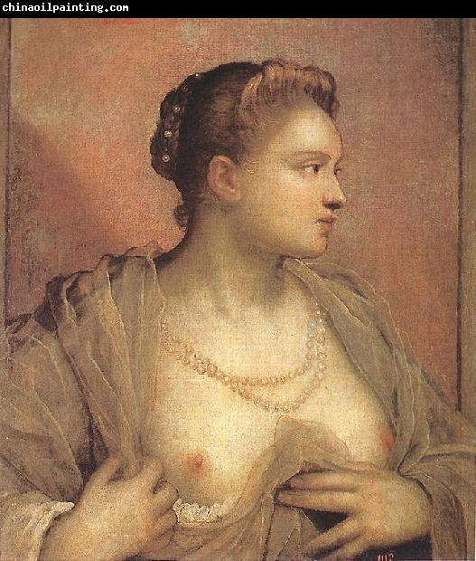 Tintoretto Portrait of a Woman Revealing her Breasts