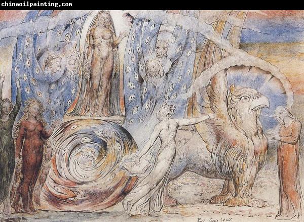 William Blake Beatrice addressing Dante from her Wagon